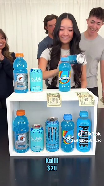 Match the Blue Drinks Wins The Cash Sticky Color Challenge #family #challenge #game #usa #foryoupage