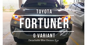 6.5K views · 40 reactions | Stage 3 HID projector retrofit (Hella BRT, Osram 66240, Denso Slim Ballast in 3 years warranty). Crystal DRL with sequential on signal/hazard light as add-on. Angel and demon(detachable) eyes comes free with the package. #firedrake #fortuner2ndgenheadlightretrofit #stage3projectorretrofit #crystaldrl | Firedrake | Facebook