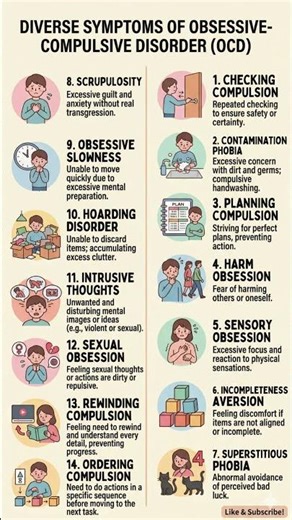 Understanding OCD: More Than Just Cleanliness. 14 Diverse Symptoms Explained!
