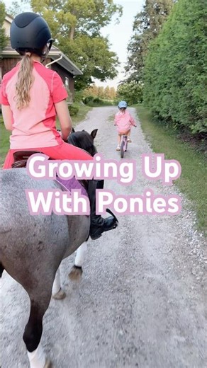Just a kid, her pony, and her little sister ❤️
