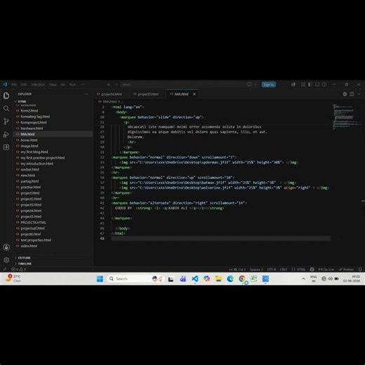 Website Coding in VScode Software