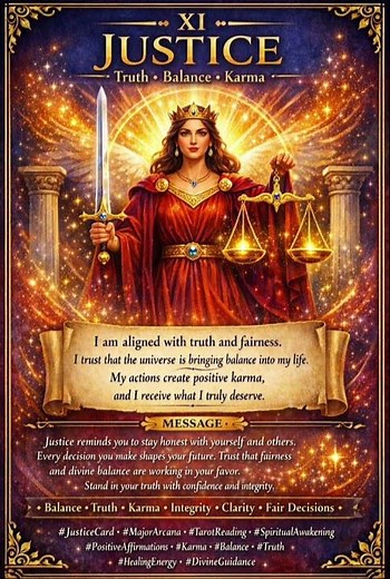 #Justice Tarot Card Meaning | Truth, Balance & Karma ⚖️#