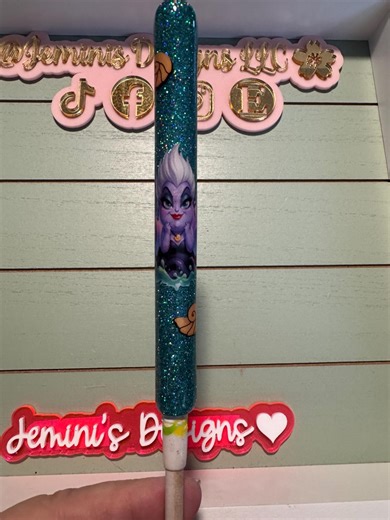Sea Witch Splash Glitter Pen / Glitter Octopus Villainess Pen/. Sea Shell Glitter Pen. Turquoise Sea Witch Pen - Etsy