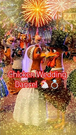 💐🐔Dancing Chicken Bride & Rooster Groom | Cute Farm Wedding Animation