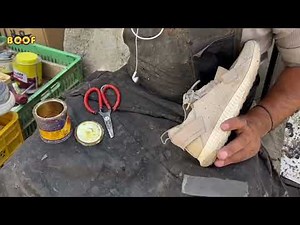 Amazing Street shoe repair - tolle Reparatur von Straßenschuhen