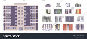 Modern City Tower Block Building Set Stock Vector (Royalty Free) 2220976547 | Shutterstock