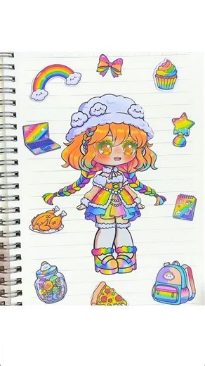 Adorable Color Buddies X Gacha Sticker Book 💘#doll #cute #gachalife #shorts
