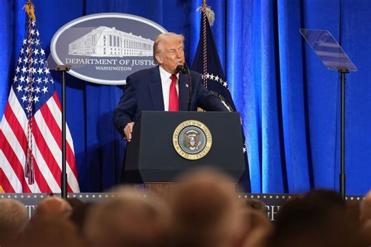 Fact check: Trump’s false claims on immigration, Biden, Ukraine in DOJ remarks