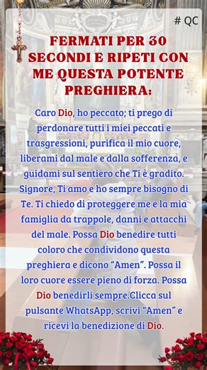 Fermati per 30 secondi e ripeti con me questa potente preghiera