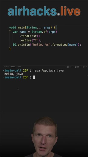 Calling "void main()" of an Unnamed Class #java #shorts #coding #airhacks