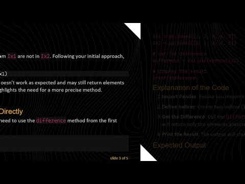 How to Easily Get the Difference of Two Pandas Indices