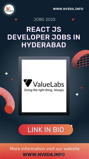 React JS Developer Job – Hyderabad | ValueLabs #jobopenings #jobvacancies