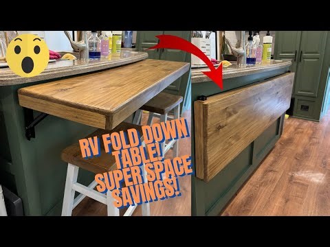How to Make a RV FOLDING KITCHEN TABLE! SUPER SPACE SAVING DESIGN!