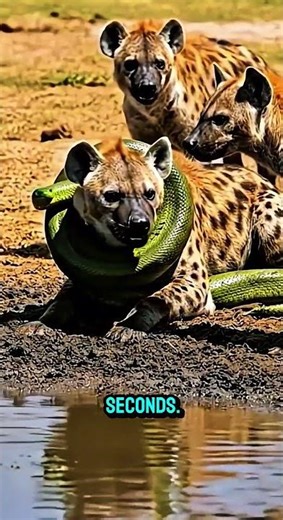 Python vs Hyena#PythonVsHyena #WildlifeBattle #NatureFight