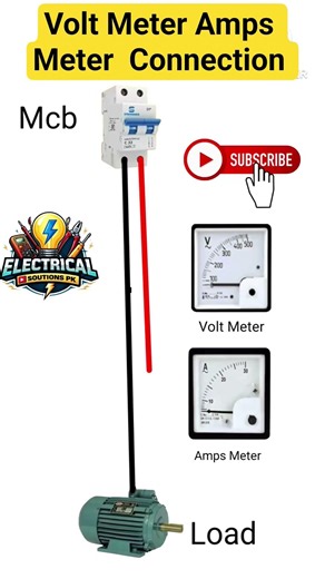 Volt Meter Amps Meter Connection #electrician #shorts