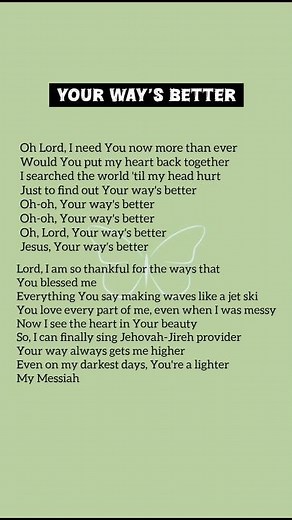 YOUR WAY'S BETTER #lyrics #shorts #yourwaysbetter