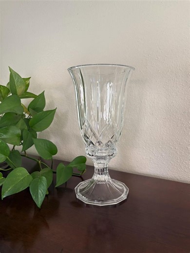 Vintage Crystal Hurricane Candle Holder - Etsy