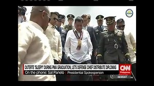 48K views · 57 shares | President Duterte was 'too sleepy' to distribute PMA diplomas on Sunday. Presidential Spokesperson Panelo says Duterte had less than two hours of sleep before the graduation bit.ly/2EujXtZ | NewsWatch Plus Philippines | Facebook