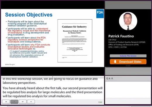 U.S. Food and Drug Administration - Bioanalytical Method Validation: History, Process, and Regulatory Perspectives - Bioanalysis 2020 (YouTube)