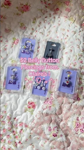 $2 Belly Button Piercings from Claire’s! #claires #jewelryhaul #bellypiercing #bodyjewelry 💞