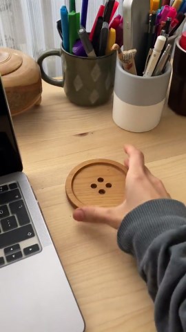 Wooden Button Coaster – Handmade Mulberry Wood Drink Coaster – Coffee Lover Gift Set - Etsy