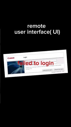 CANON iR C3226i | failed to log in to the remote user interface (UI)