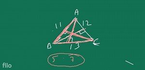 In a triangle, the sides are given as 11 \mathrm{cm}, 12 \mathr... | Filo