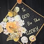 51 PCS DIY Graduation Grad Cap Decoration Kit - 12 Cream Construction Paper with Artificial Flower Heads 3D Butterfly Pearl Adhesive Dots Rhinestone Stickers for DIY Grad Hat Topper(Light Green)