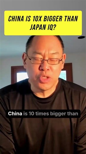 Order of Magnitude IQ Gap: China's 1-Generation Transformation China is 10x bigger than Japan, 4x US population, and went from desperately poor to most developed in 1-2 generations—the most rapid change in our lifetimes. Now 50% college-going rate (comparable to US), but 2x more likely to study STEM. Math: 4x population × similar college rate × 2x STEM emphasis = 8x more human capital produced yearly in engineering, physics, chemistry, AI. Building scientific-technological ecosystem an order of 