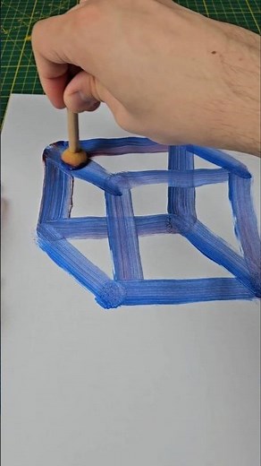 Painting 3D Cube with Acrylic Colors