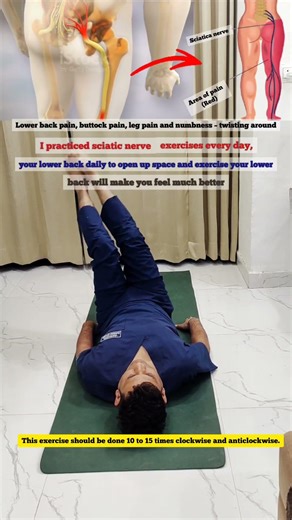 Relief sciatica nerve pain with use these simple move clockwise and anti clock wise 🌱 #sciticapain