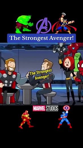 The Strongest Avenger! #cartoon #animation #fyp #viral #marvelstudios #avengers #memes #funny All Credit Goes To Cartoon Hooligans. Marvel Animation