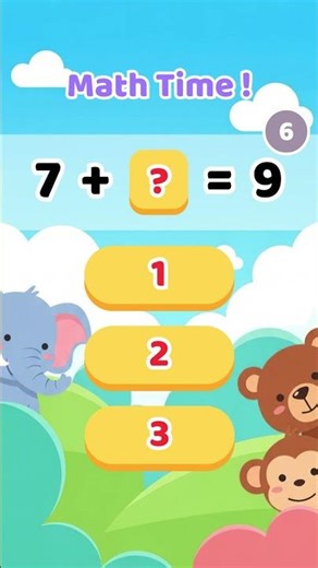 ✨ Kids Math Challenge: 7 + ? = 9