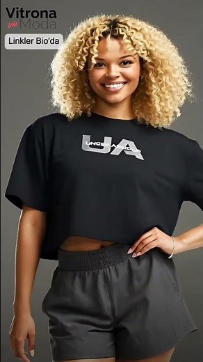 TG-001 Under Armour Kadın Boxy Crop Tişört - Siyah