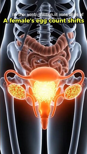 Female Egg Count Journey, Glowing 3D Reproductive Anatomy🧬#shorts #miracleinmotion #femaleanatomy