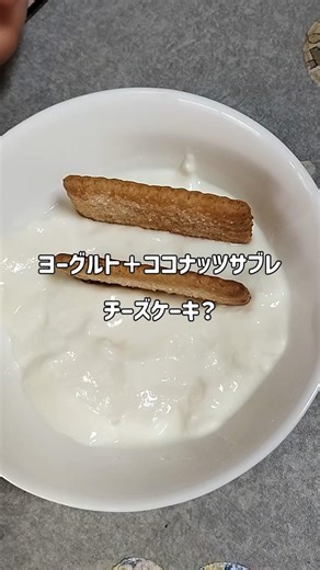 ヨーグルトとサブレでチーズケーキ？試してみた #簡単おやつ #おうちおやつ #ヨーグルトレシピ #ココナッツサブレ #混ぜるだけ #子どもと料理 #日常vlog