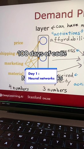 Day 1 of 100 days of coding challenge: Today, I learned about the basics of neural networks, what goes into each neuron or unit in a neural network model, and what’s inside a neural network model Also, did a lab practice on a coffee roasting data using Tensorflow I posted another one of my notes that I learned from last week on website (as you can see, I need to catch up on posting my notes 😅), which is the summary of the introduction course in week 1: linear regression, calculating the model f