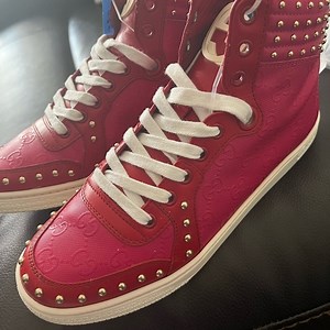 Gucci Red Studded High-Top