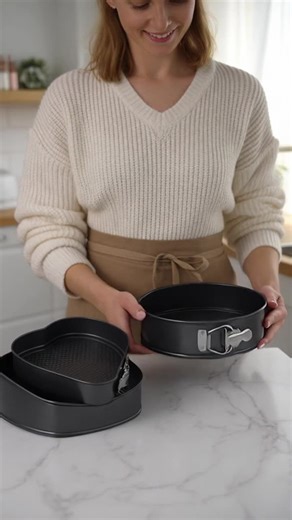 3-Piece Non-Stick Springform Cake Mold Set, Heart Round Square Shapes, Removable Bottom, Ideal for Cheesecakes Cakes Desserts Baking Pan #holidaybaking #cheesecakedessertideas #4in1pan #valentinesmadeeasy #cookingforfamily #heatresistantwoodencookware #valentinesdaycakepops #valentinesdaycinnamonrolls #valentinesdaycake #homecookmadeeasy