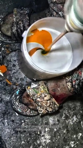Electric Paint Mixer Process | Professional Paint Pigment Mixing Technique