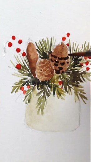 Simple Christmas Cards: Full Watercolor Tutorial Linked!