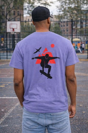 Skateboard Graphic T-shirt, Streetwear Silhouette Tee, Urban Skate Apparel - Etsy
