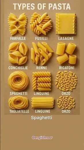 Types of Pasta | Learn Common Pasta Names🍝