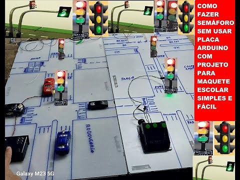 COMO FAZER SEMÁFORO SEM USAR PLACA ARDUINO COM PROJETO PARA MAQUETE ESCOLAR SIMPLES E FÁCIL