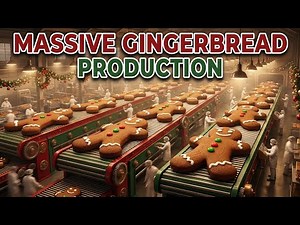 How Gingerbread Candy Is Made: Inside The Gingerbread Cookie Factory (4K 60FPS)