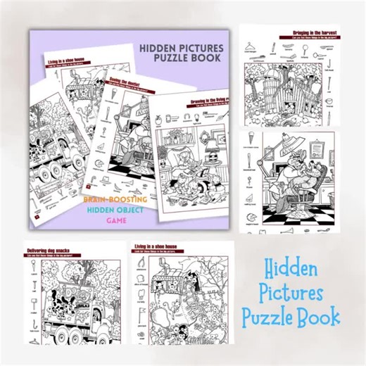 Hidden Pictures Activity Book Spot the Hidden Object Puzzles With Solutions Vol 1.0 - Etsy UK