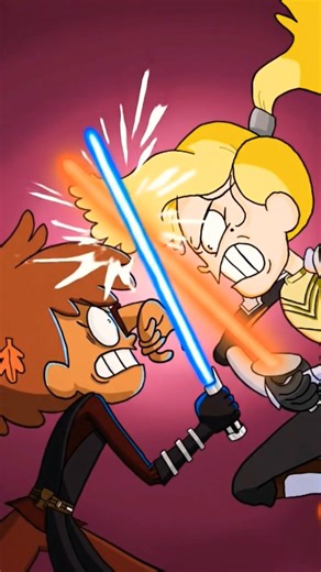 Anne vs Sasha in Star Wars Style #starwars #amphibia #digitalart #ai