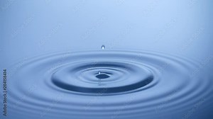 slow motion shot of drop of water falling on water surface