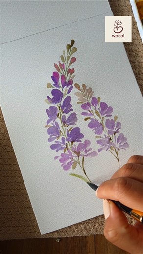Purple watercolor flowers painted with delicacy and softness #wocol #floraart #floralartist