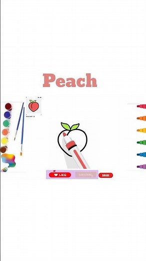 🍑 Peach Ki Drawing | Peach Drawing & Colouring 🎨 | Easy Peach Drawing for Kids